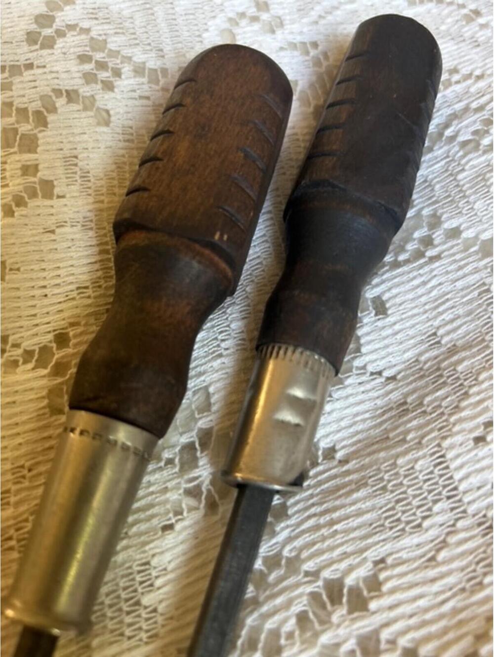 Set of Two Vintage Wood Handle Screwdrivers